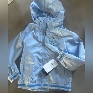 NWT Nike Kids Hooded Windbreaker zip Jacket 4–5Y Boys Girls Psychic Blue